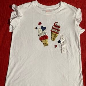 Cat & Jack White Tee with Ice Cream Graphic
